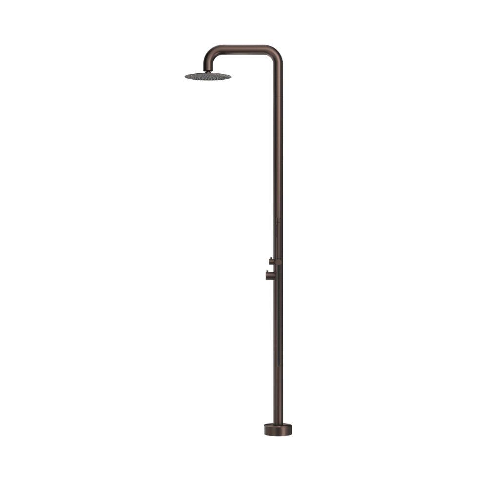 BELLA VISTA MICA SOFT-SQUARE FREESTANDING OUTDOOR SHOWER 2325MM DUSK BRONZE