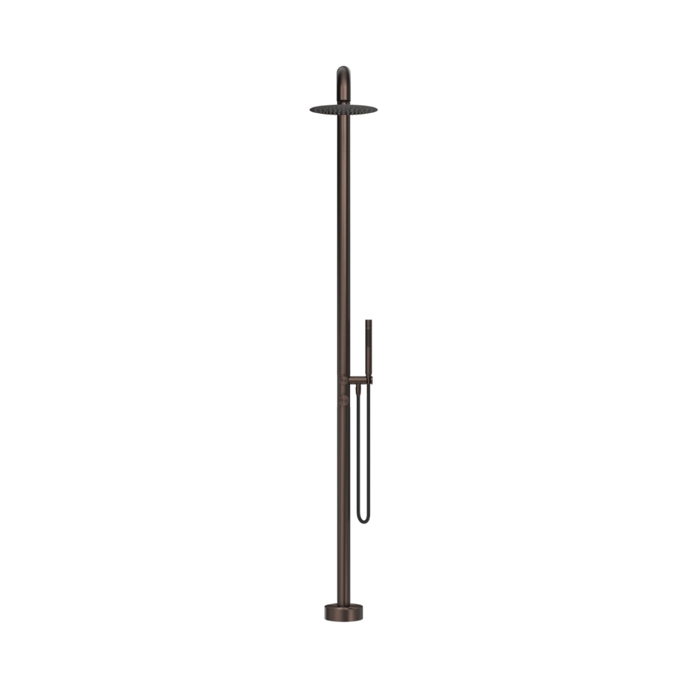 BELLA VISTA MICA SOFT-SQUARE FREESTANDING OUTDOOR SHOWER 2325MM DUSK BRONZE