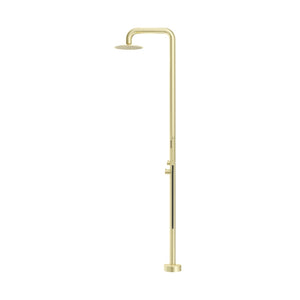 BELLA VISTA MICA SOFT-SQUARE FREESTANDING OUTDOOR SHOWER 2325MM FRENCH GOLD