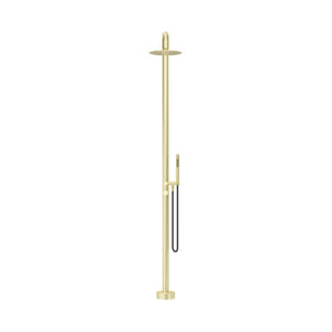 BELLA VISTA MICA SOFT-SQUARE FREESTANDING OUTDOOR SHOWER 2325MM FRENCH GOLD