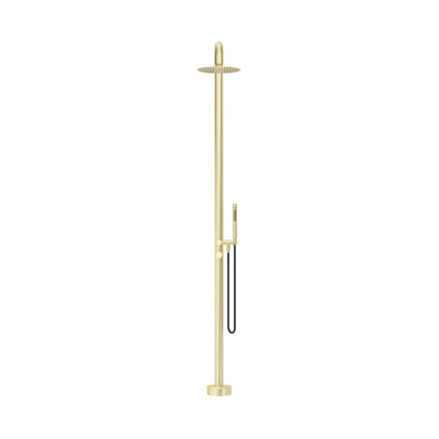 BELLA VISTA MICA SOFT-SQUARE FREESTANDING OUTDOOR SHOWER 2325MM FRENCH GOLD