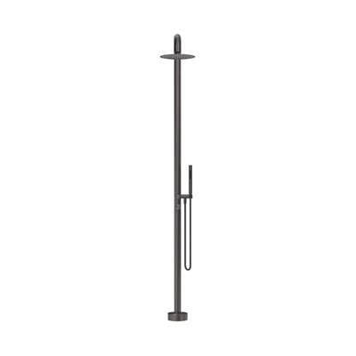 BELLA VISTA MICA SOFT-SQUARE FREESTANDING OUTDOOR SHOWER 2325MM GUN METAL