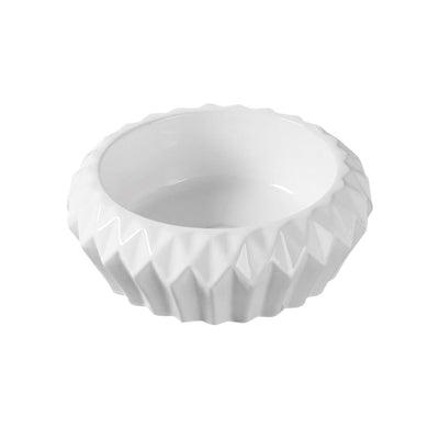 VITO OSLO DIAMOND ROUND CERAMIC ABOVE COUNTER BASIN MATTE WHITE 400MM