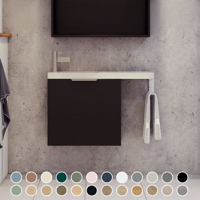 TIMBERLINE OSCAR SPACE SAVING SINGLE BOWL CUSTOM WALL HUNG VANITY