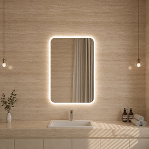 VITO OVIAN RECTANGULAR FRAMELESS BACKLIT LED MIRROR 3 COLOUR LIGHTS 1200X800MM