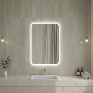 VITO OVIAN RECTANGULAR FRAMELESS BACKLIT LED MIRROR 3 COLOUR LIGHTS 900X750MM