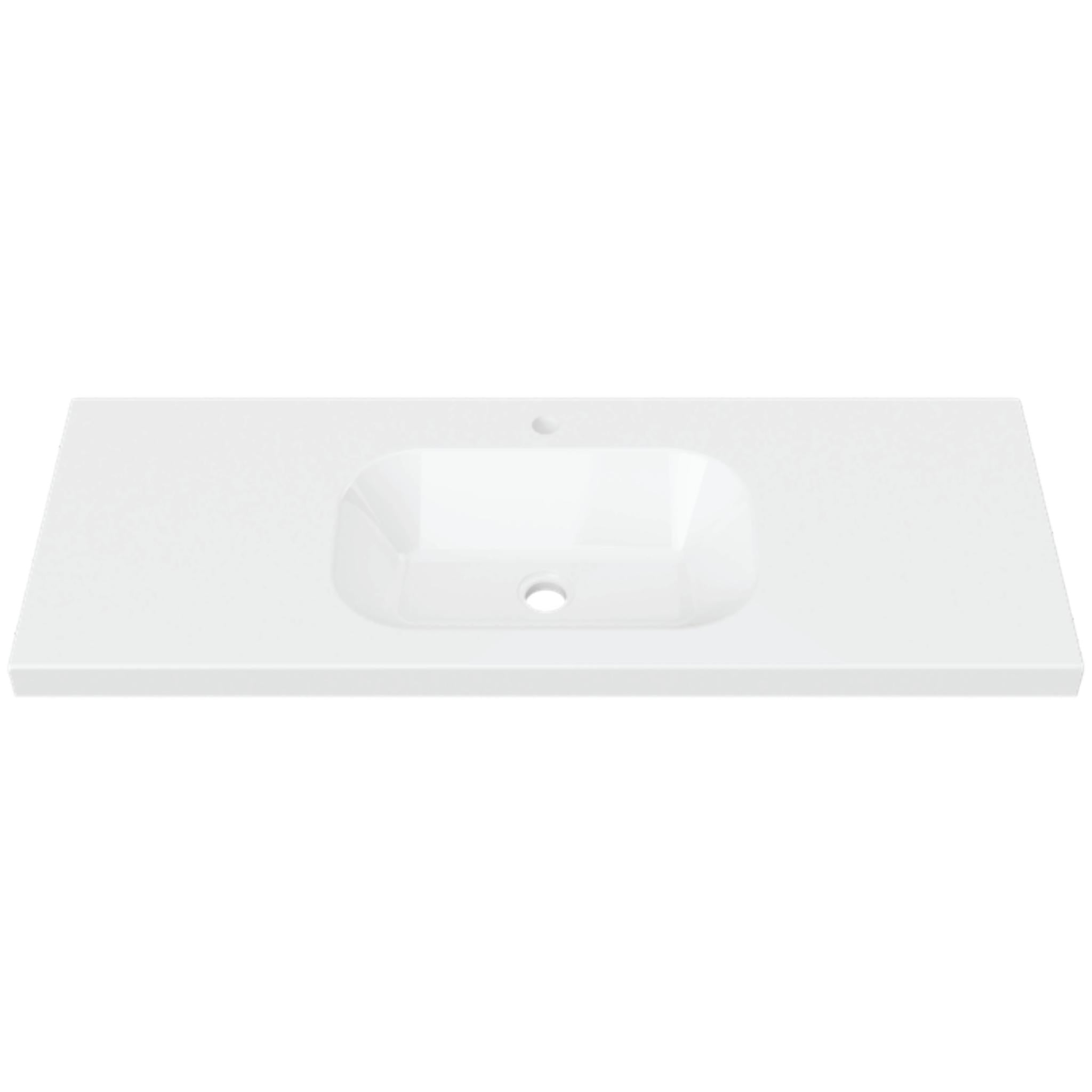 DUROCLASS OLYMPIC STADIUM GLOSS WHITE SINGLE BOWL UNDERMOUNT VANITY TOP (MULTIPLE SIZES AVAILABLE)