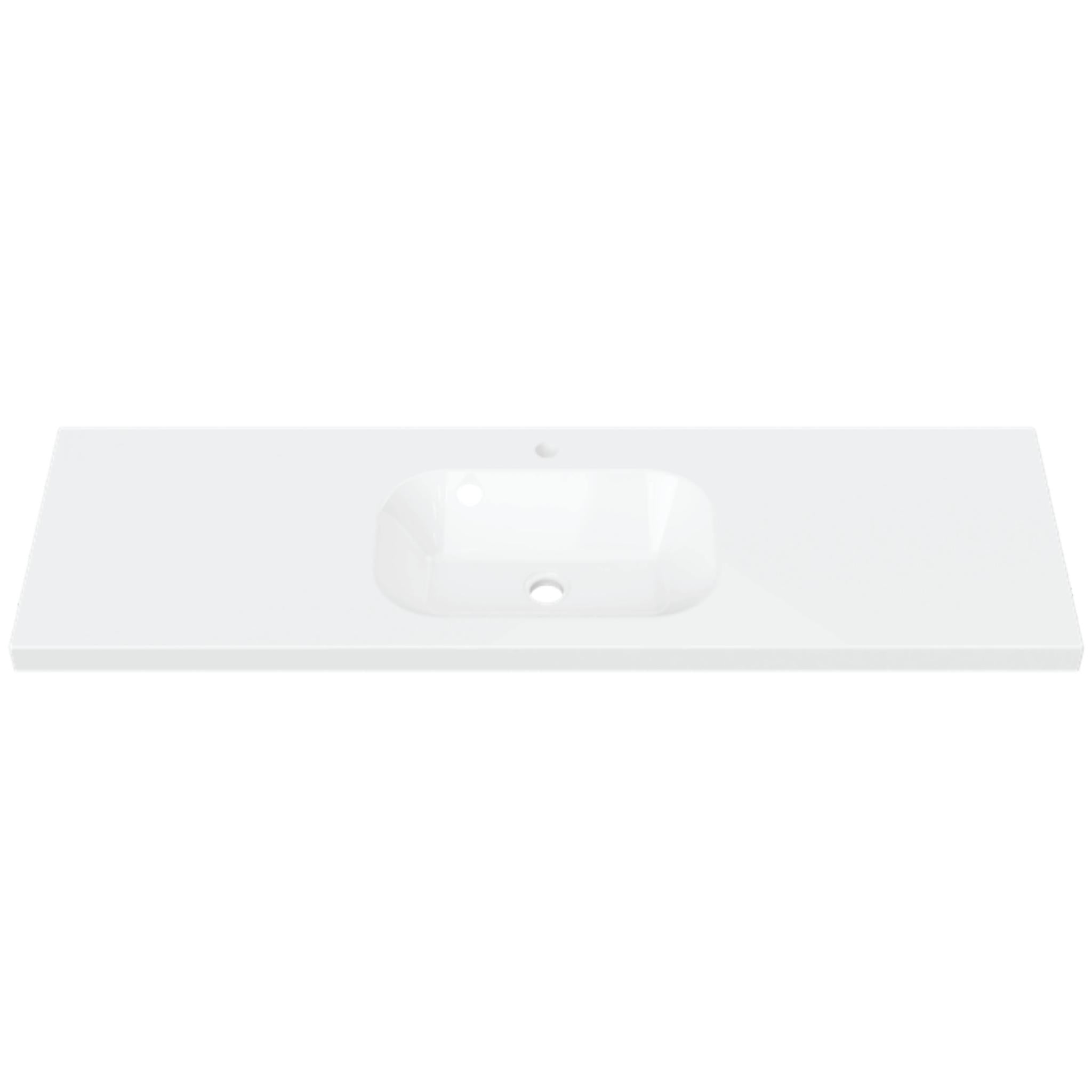 DUROCLASS OLYMPIC STADIUM GLOSS WHITE SINGLE BOWL UNDERMOUNT VANITY TOP (MULTIPLE SIZES AVAILABLE)