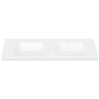 DUROCLASS OLYMPIC STADIUM GLOSS WHITE DOUBLE BOWL UNDERMOUNT VANITY TOP (AVAILABLE IN 1500MM AND 1800MM)