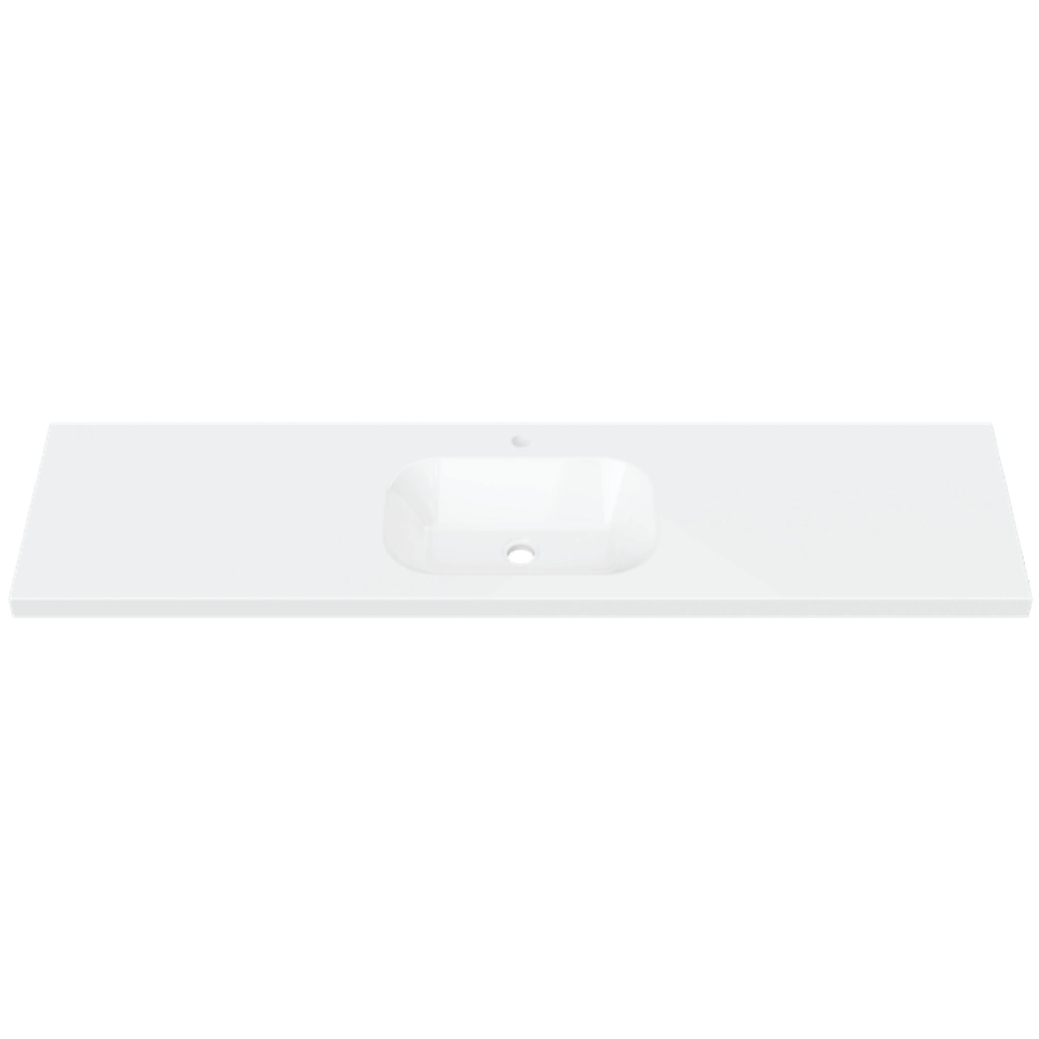 DUROCLASS OLYMPIC STADIUM GLOSS WHITE SINGLE BOWL UNDERMOUNT VANITY TOP (MULTIPLE SIZES AVAILABLE)