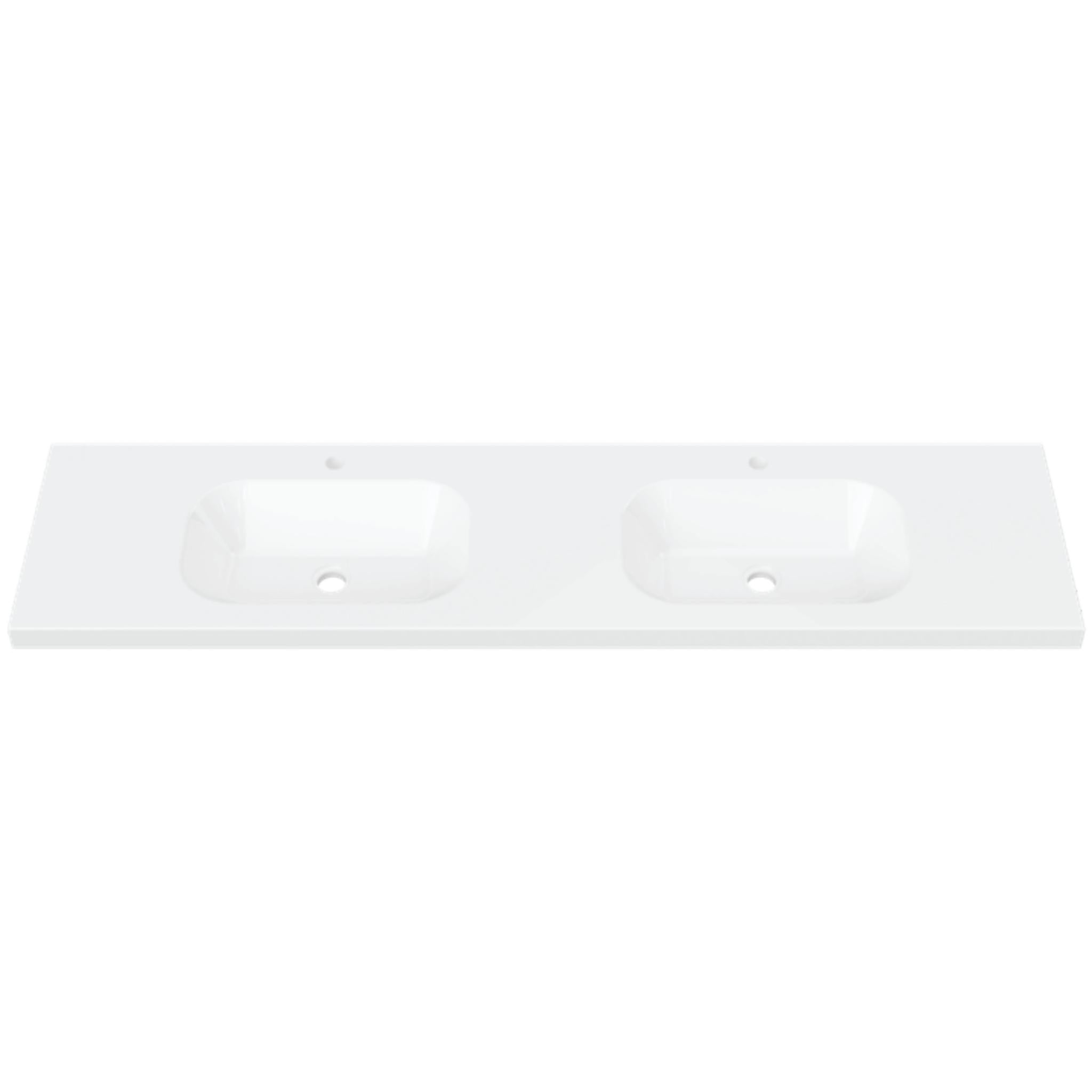 DUROCLASS OLYMPIC STADIUM GLOSS WHITE DOUBLE BOWL UNDERMOUNT VANITY TOP (AVAILABLE IN 1500MM AND 1800MM)