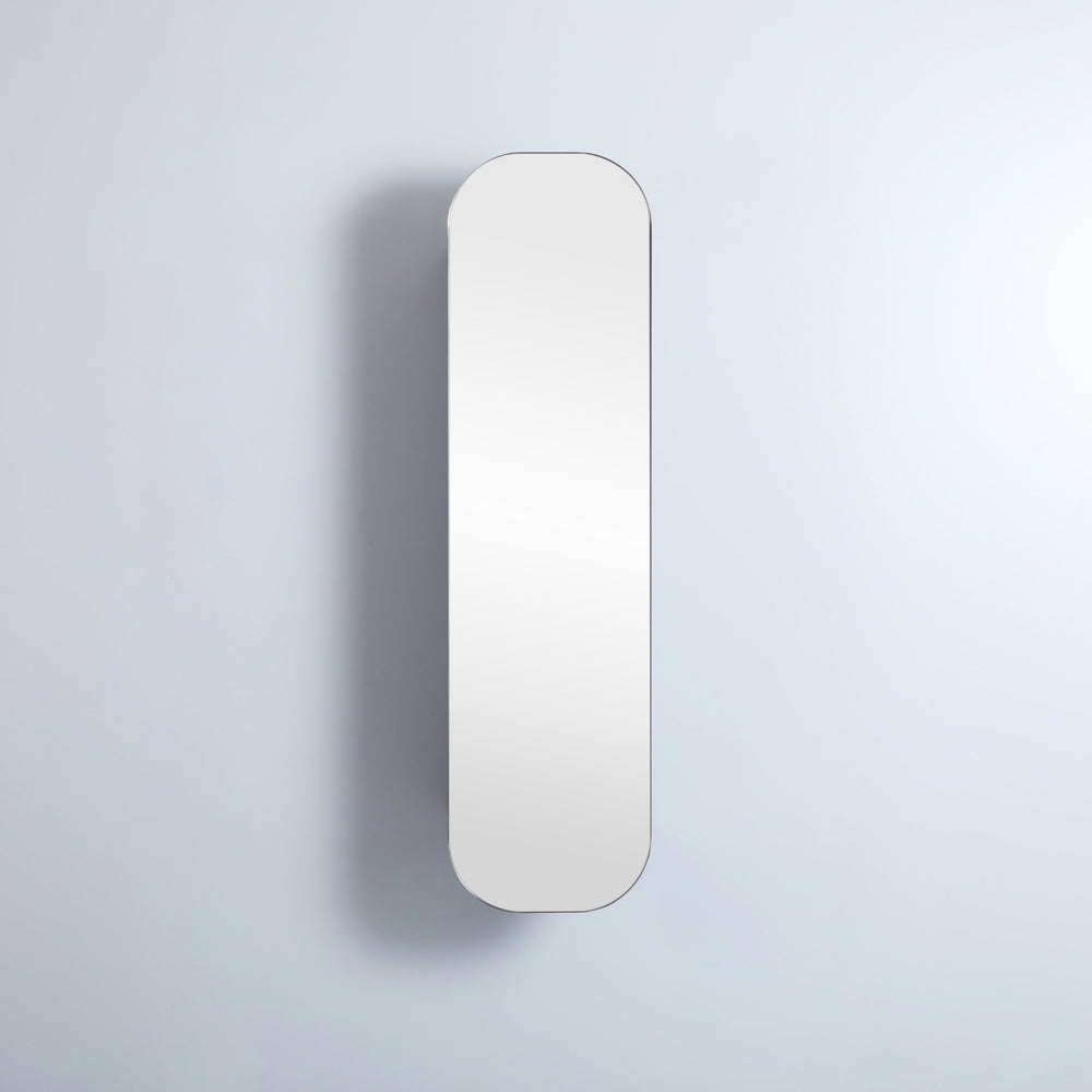 CETO OLIVIA MATTE BLACK TALL BOY MIRROR SHAVING CABINET 400X1500MM