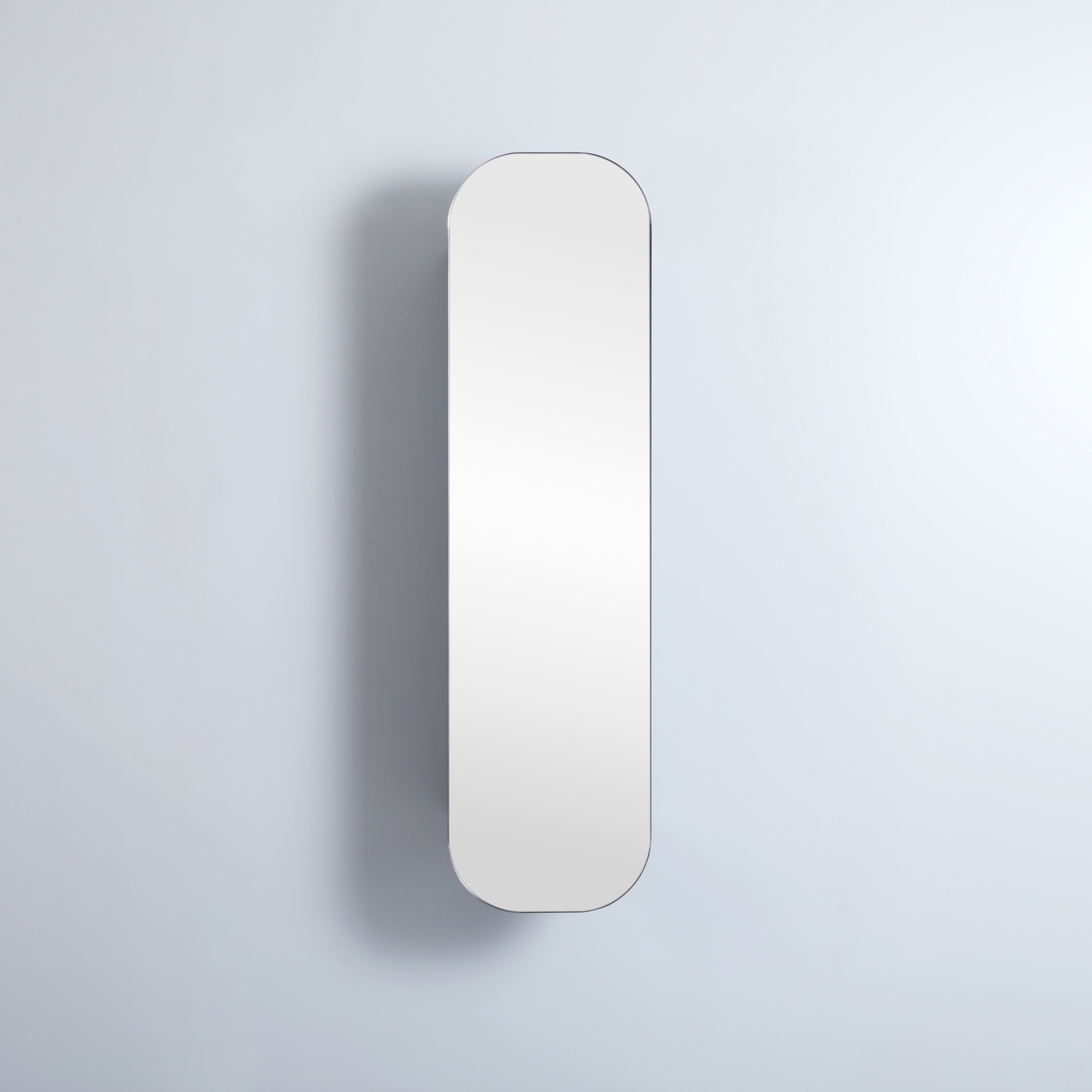 CETO OLIVIA MATTE BLACK TALL BOY MIRROR SHAVING CABINET 400X1500MM