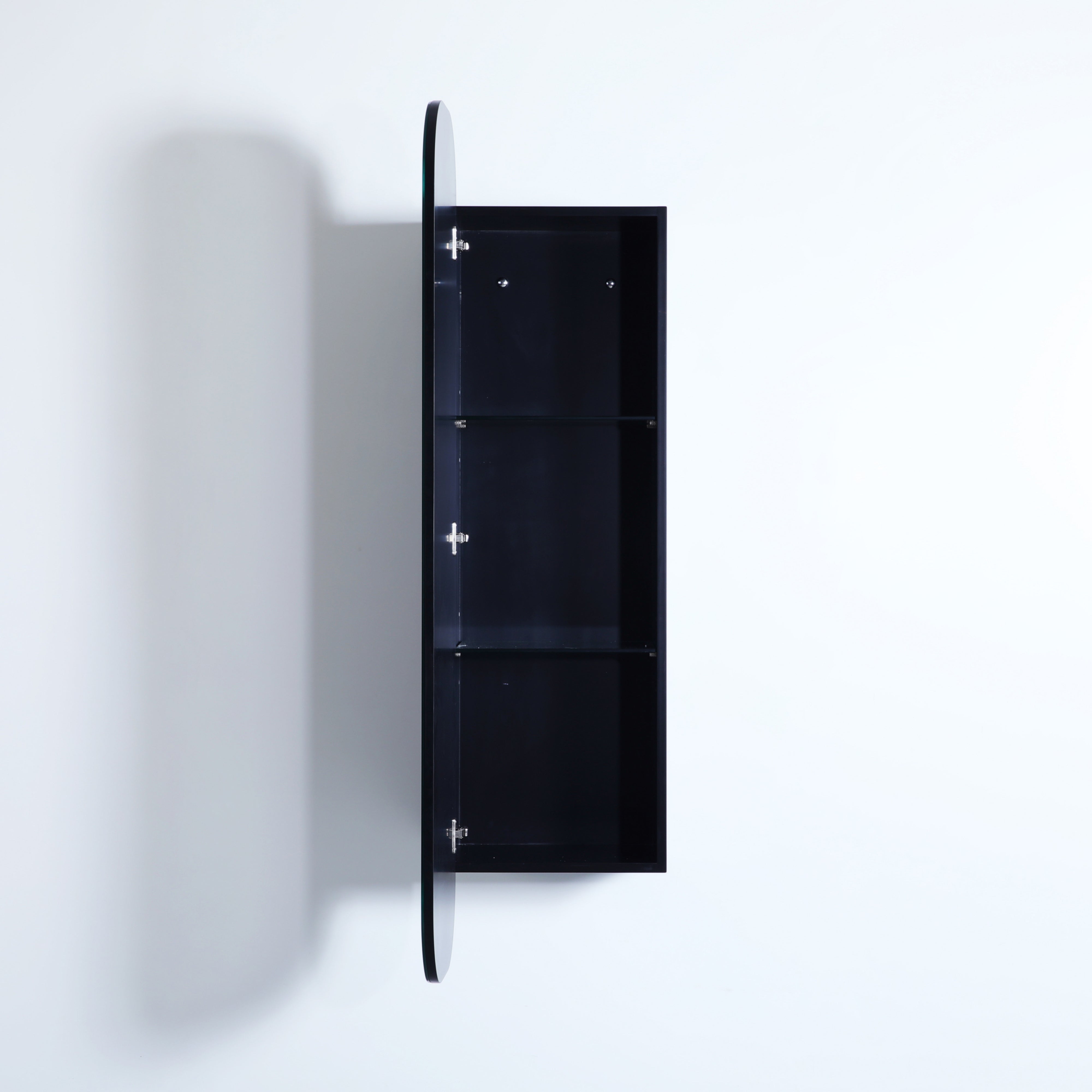 CETO OLIVIA MATTE BLACK TALL BOY MIRROR SHAVING CABINET 400X1500MM