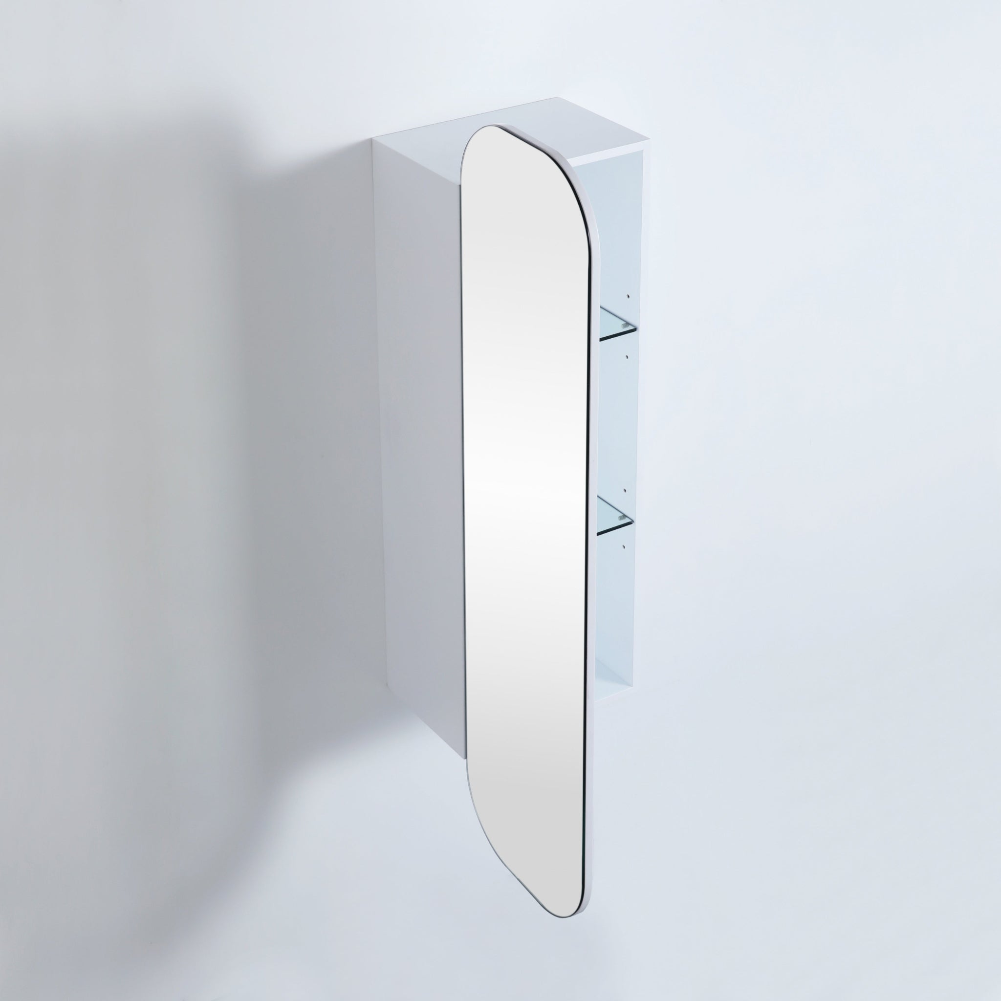 CETO OLIVIA MATTE WHITE TALL BOY MIRROR SHAVING CABINET 400X1500MM
