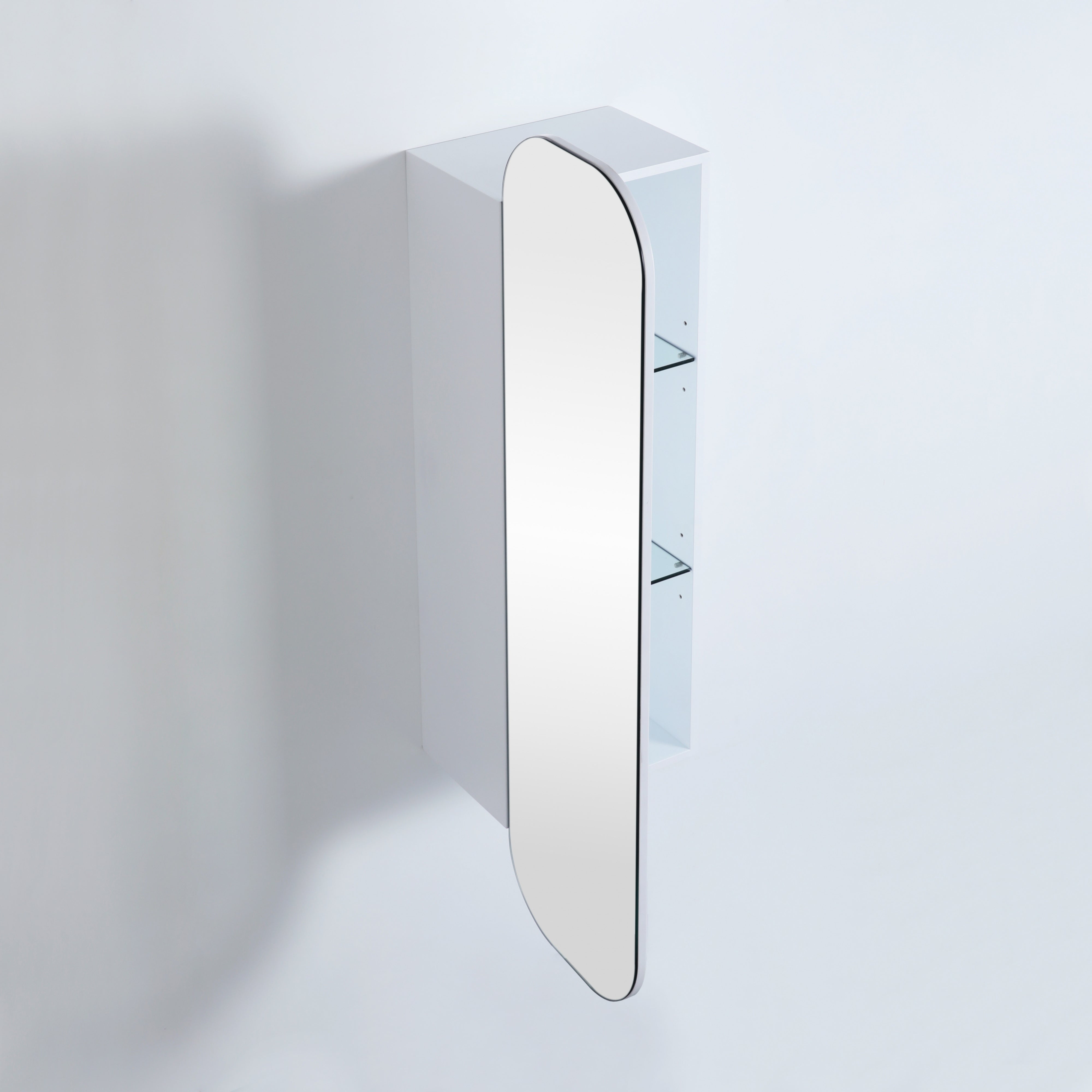 CETO OLIVIA MATTE WHITE TALL BOY MIRROR SHAVING CABINET 400X1500MM