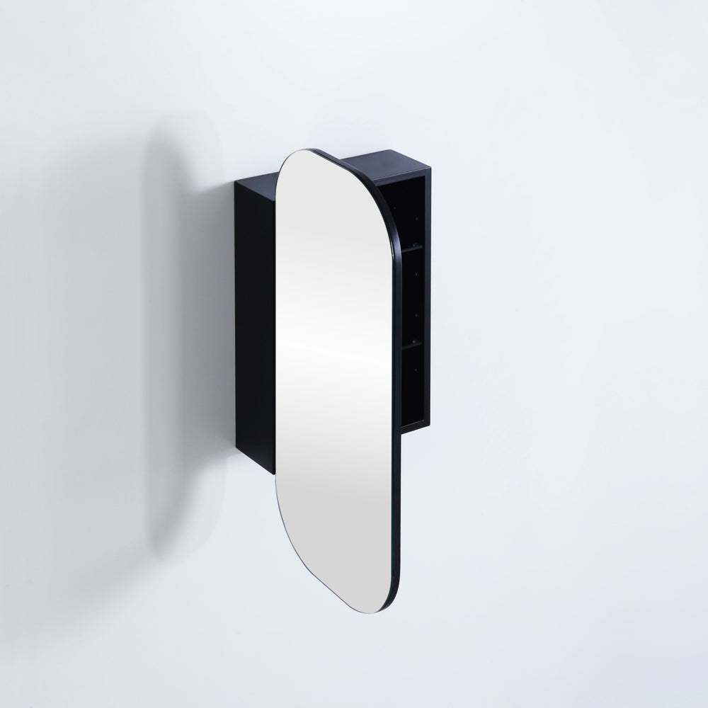 CETO OLIVIA MATTE BLACK MIRROR SHAVING CABINET 400X900MM