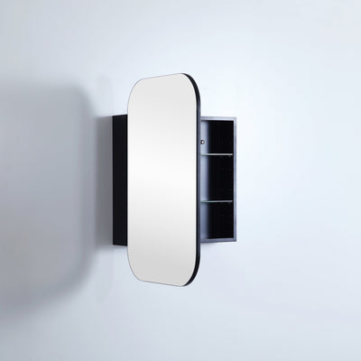 CETO OLIVIA MATTE BLACK MIRROR SHAVING CABINET 600X900MM