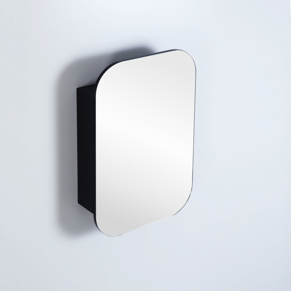 CETO OLIVIA MATTE BLACK MIRROR SHAVING CABINET 600X900MM
