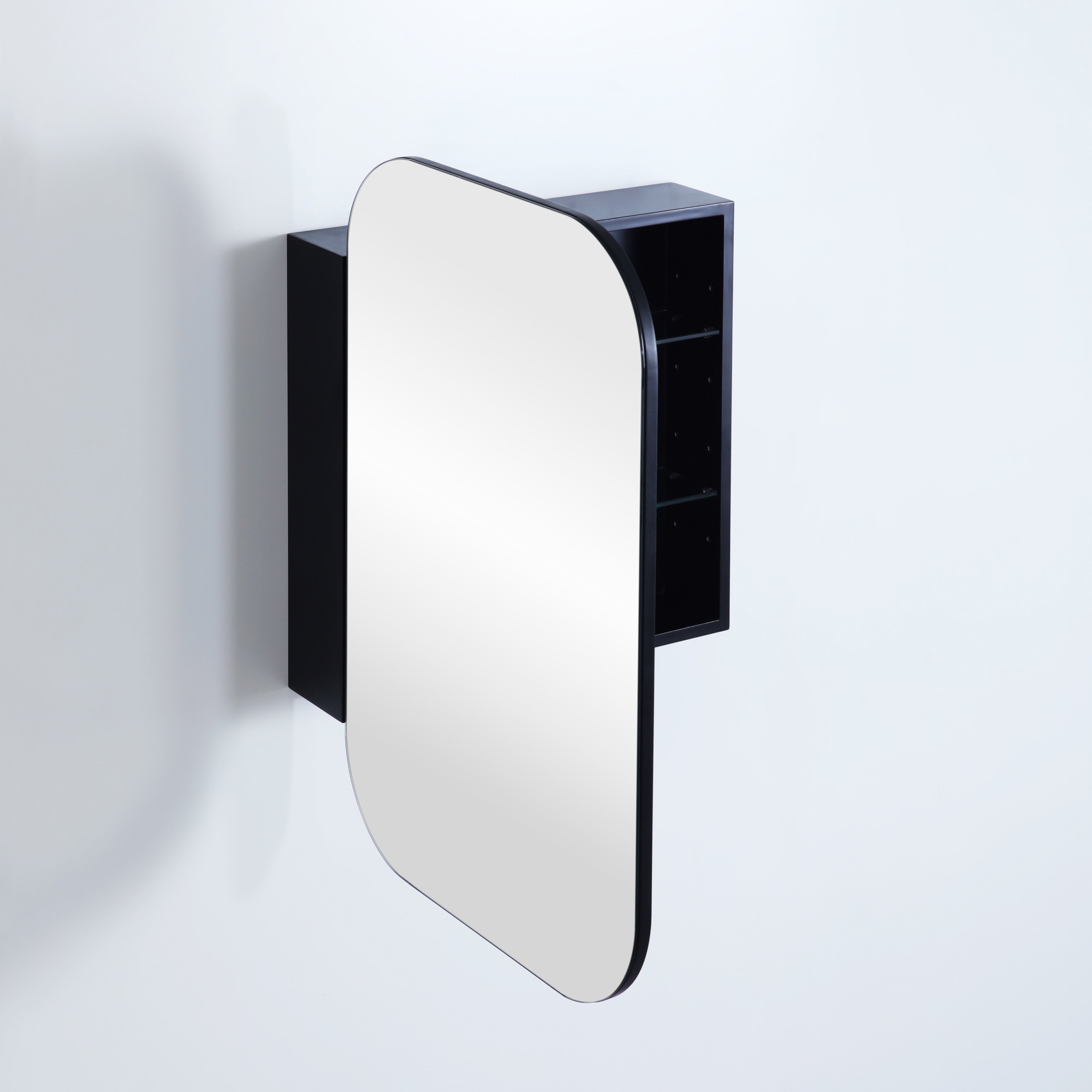 CETO OLIVIA MATTE BLACK MIRROR SHAVING CABINET 600X900MM