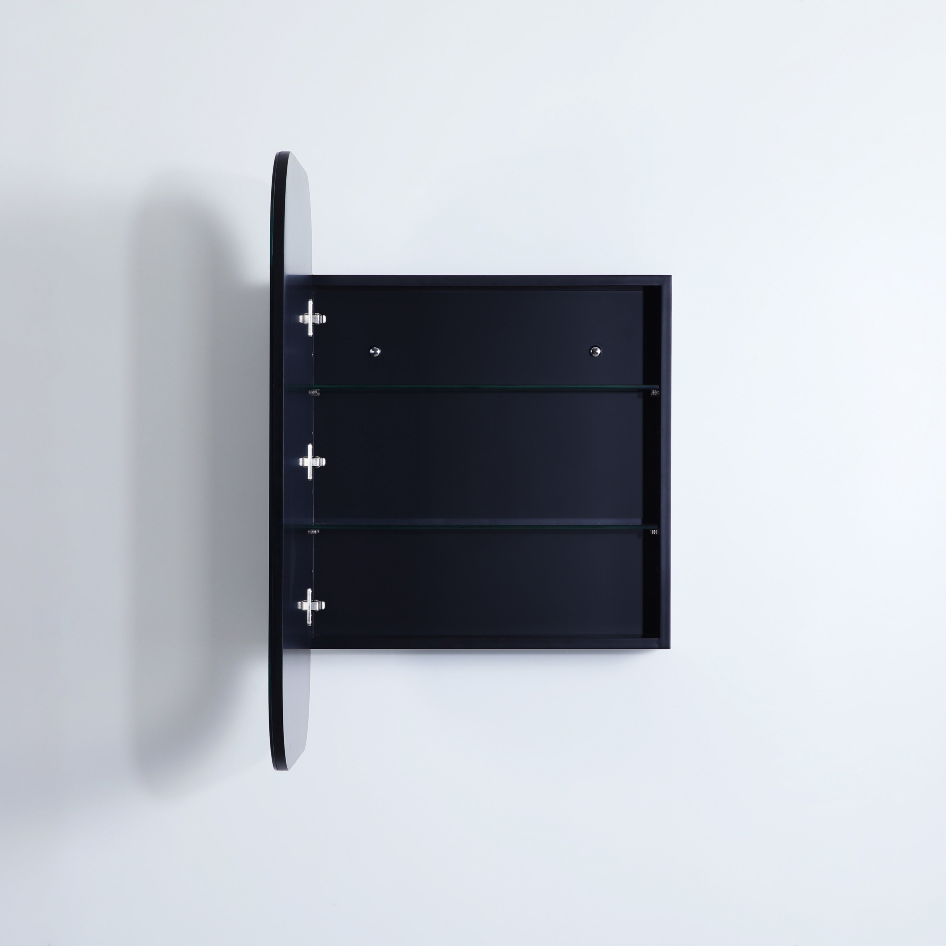 CETO OLIVIA MATTE BLACK MIRROR SHAVING CABINET 600X900MM