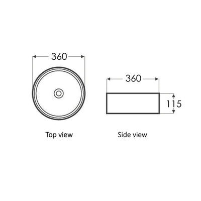 OTTI RADIUS ABOVE COUNTER BASIN MATTE BROWN 360MM