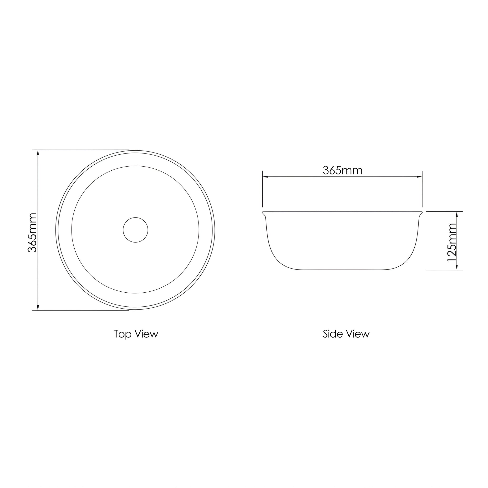 OTTI BRONTE ABOVE COUNTER BASIN MATTE WHITE 365MM
