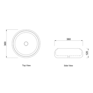 OTTI LAGUNA ABOVE COUNTER BASIN MATTE WHITE 360MM