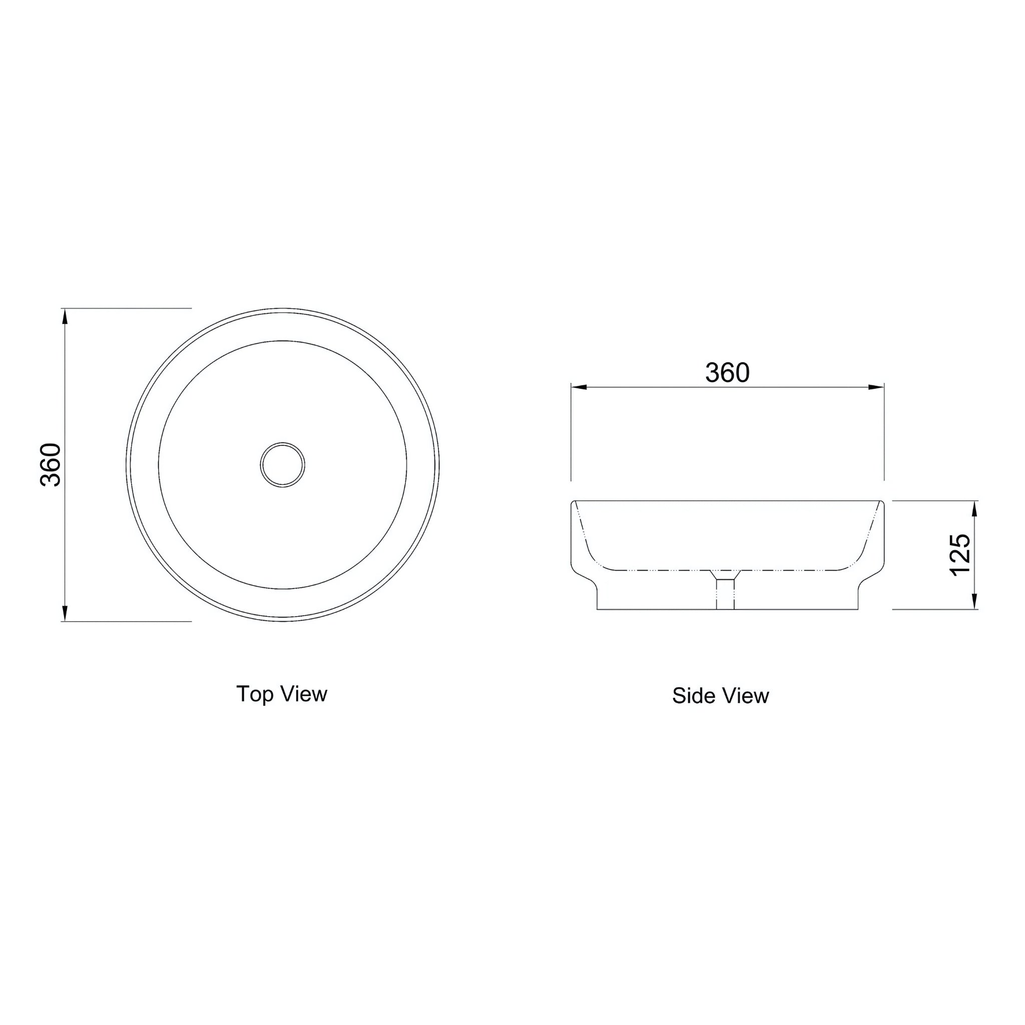 OTTI CHLOE ABOVE COUNTER BASIN MATTE WHITE 360MM