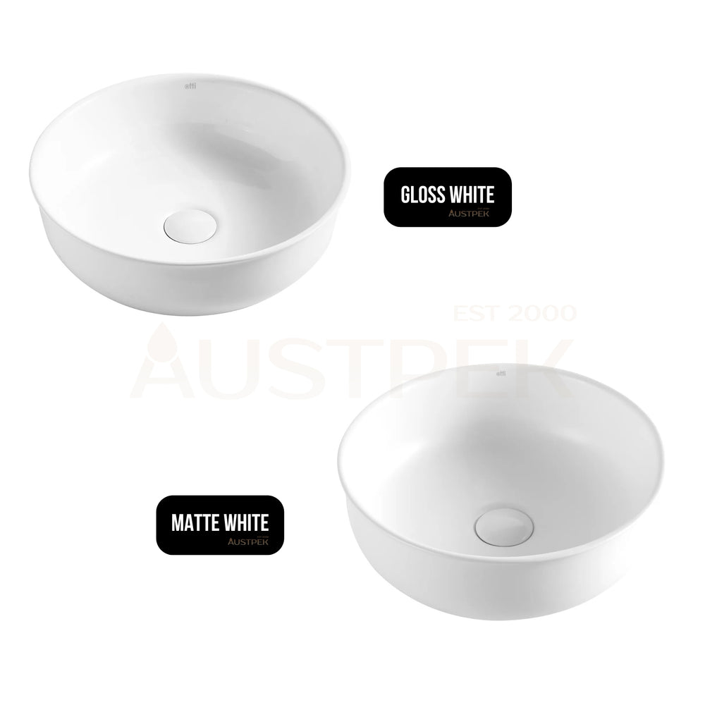 OTTI BRONTE ABOVE COUNTER BASIN GLOSS WHITE 390MM