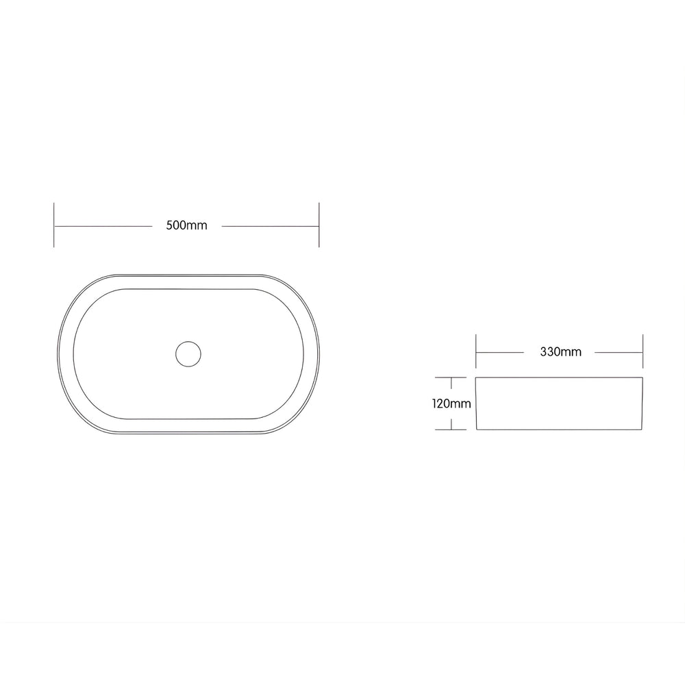OTTI QUAY OVAL ABOVE COUNTER BASIN GLOSS CARRARA 500MM