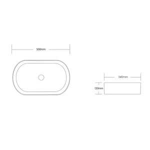 OTTI QUAY OVAL ABOVE COUNTER BASIN CARBON GREY 500MM
