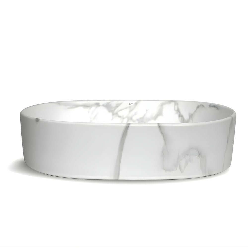 OTTI QUAY OVAL ABOVE COUNTER BASIN MATTE CARRARA 500MM