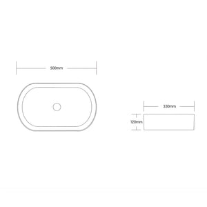 OTTI QUAY OVAL BASIN MATTE GREY 500MM