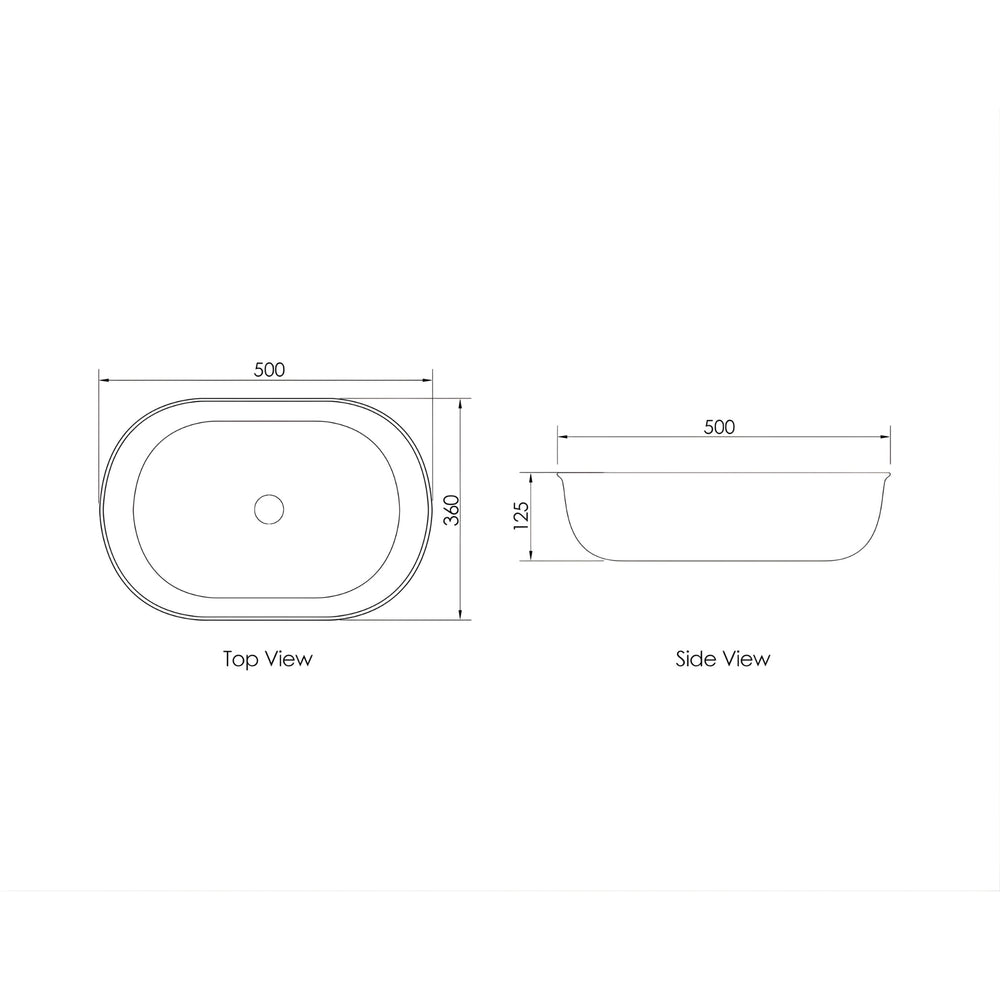 OTTI BRONTE OVAL ABOVE COUNTER BASIN CARRARA 500MM