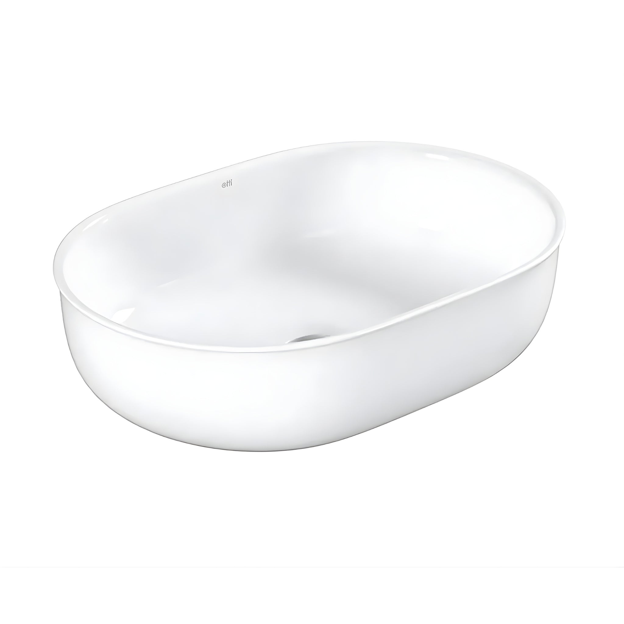 OTTI BRONTE OVAL ABOVE COUNTER BASIN GLOSS WHITE 500MM