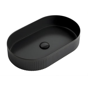 OTTI KENSINGTON FLUTED ABOVE COUNTER BASIN MATTE BLACK 580MM