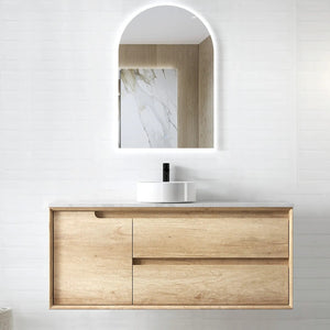 OTTI BYRON NATURAL OAK 1200MM SINGLE BOWL WALL HUNG VANITY