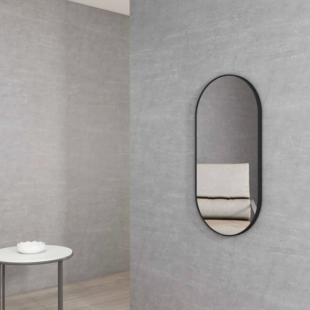 OTTI NOOSA BLACK OVAL MIRROR 450X900MM