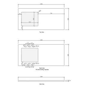 OTTI SOLID SURFACE PURE WHITE 1300MM LAUNDRY STONE TOP