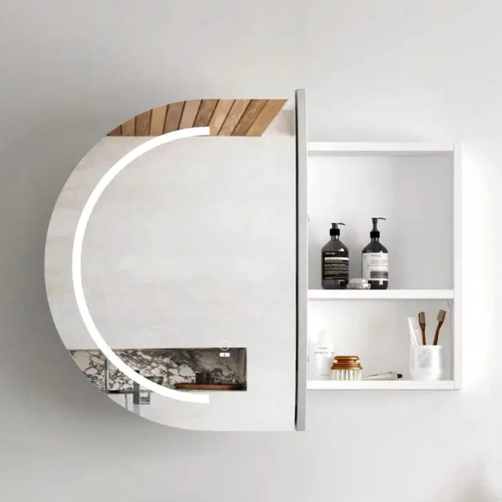 OTTI BONDI MATTE WHITE LED SHAVING CABINET 900X600MM