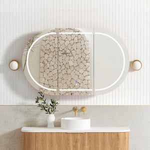 OTTI BONDI NATURAL OAK LED SHAVING CABINET WITH POWERPOINT 1200X750MM