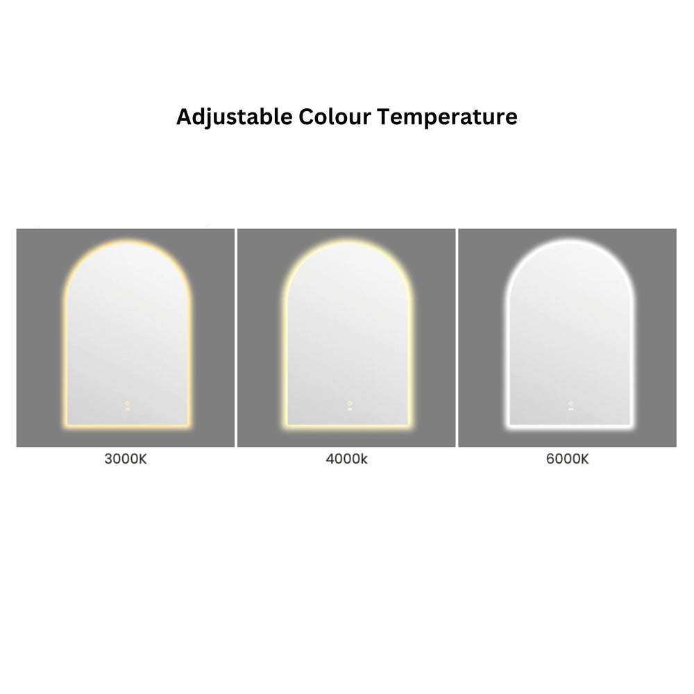 OTTI ARCHIE FRAMELESS LED MIRROR 3 COLOUR LIGHTS 600X900MM