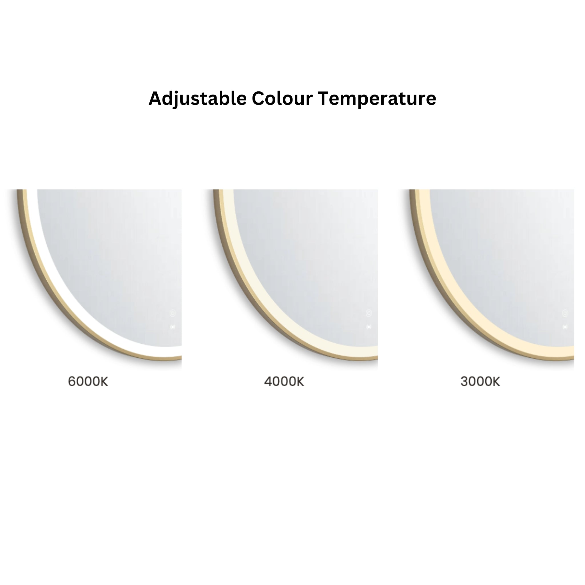 OTTI BONDI METAL FRAMED LED MIRROR GOLD 800X800MM