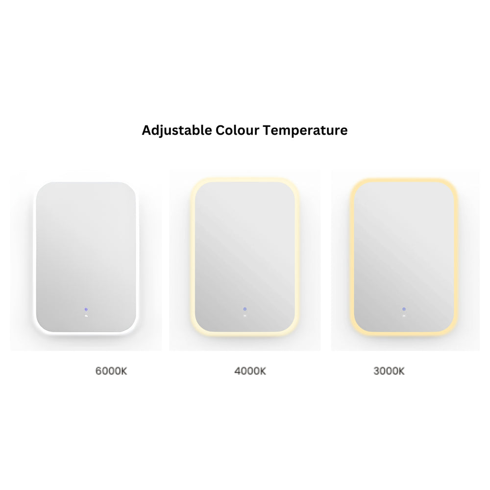 OTTI NEWPORT FRAMELESS TUFFI LED MIRROR 3 COLOUR LIGHTS 750X1200MM