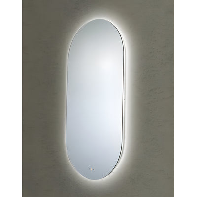 POSEIDON OLIVIA OVAL FRAMELESS BACKLIT LED MIRROR 3 COLOUR LIGHTS 450X900MM