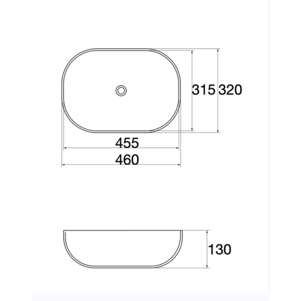 CLAYA OVAL ABOVE COUNTER BASIN MATTE WHITE 460MM