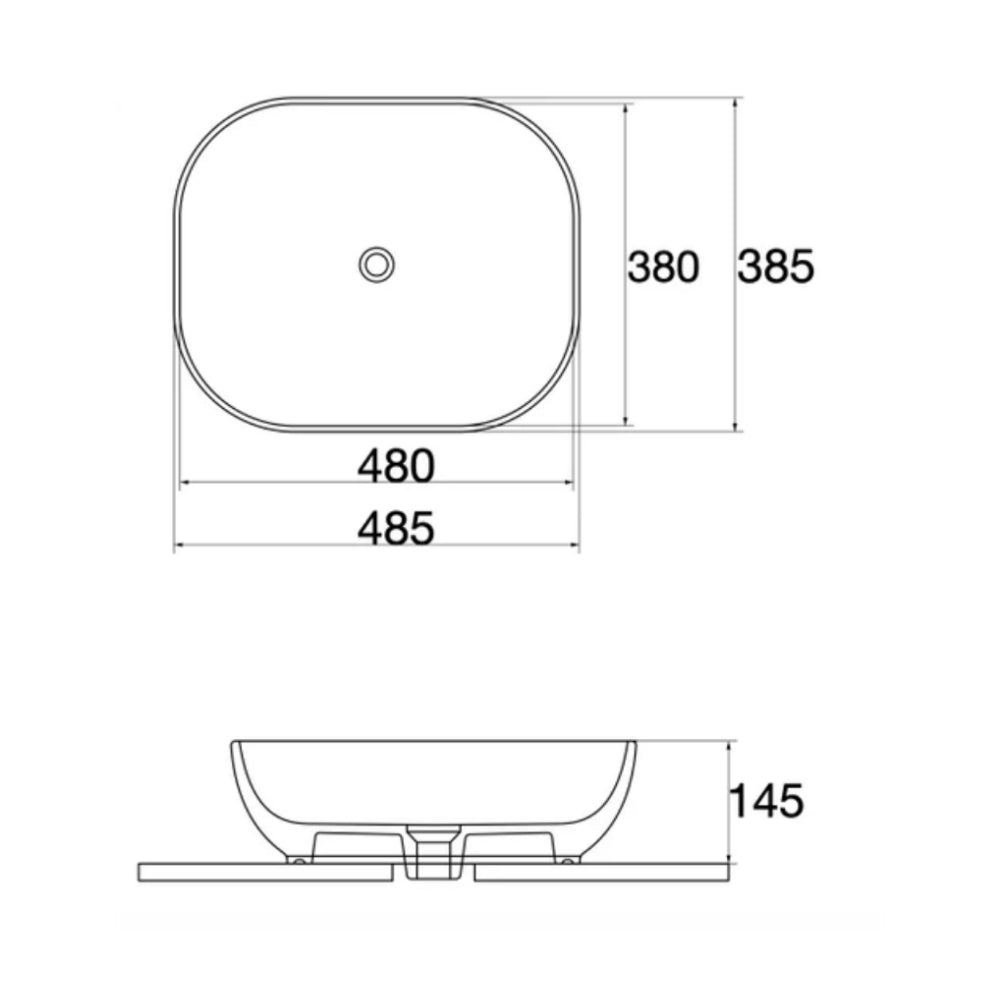 CLAYA OVAL ABOVE COUNTER BASIN MATTE WHITE 485MM