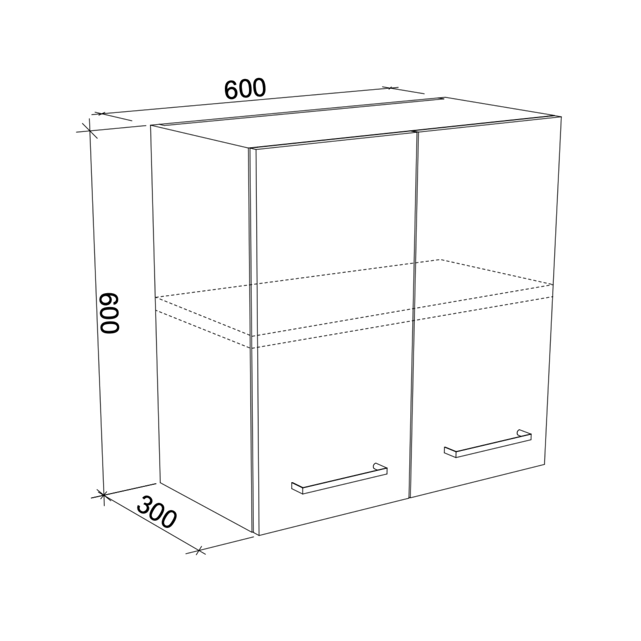 TIMBERLINE CUSTOM LAUNDRY WALL CABINET 600MM