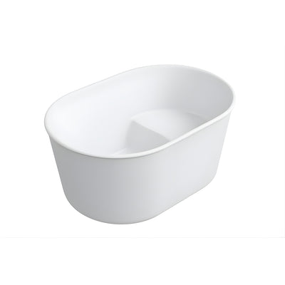 TURNER HASTINGS ONWA TITANCAST SOLID SURFACE FREESTANDING BATHTUB SATIN SILK WHITE 1114MM